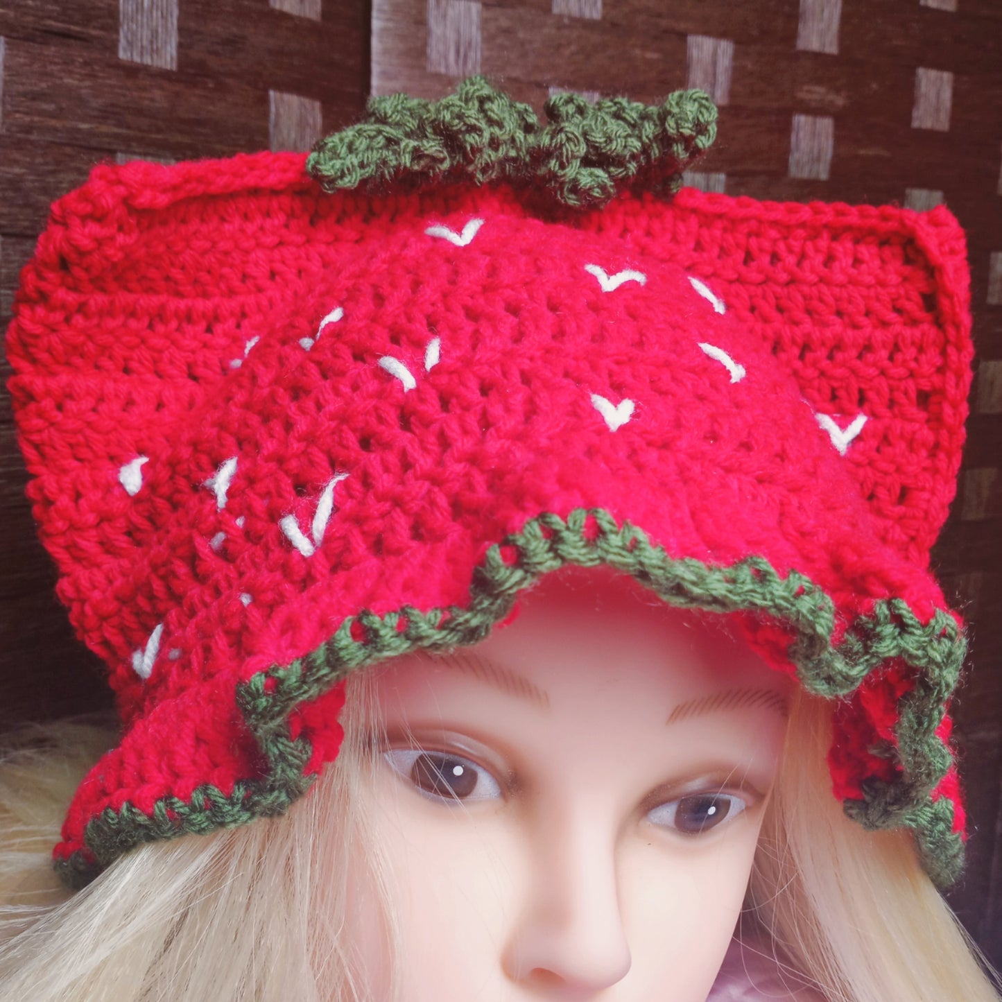 Strawberry Ruffle Cat Hat