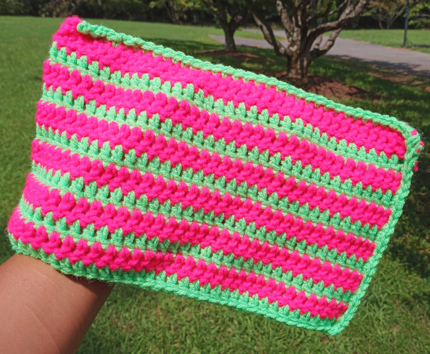 Neon Pink and Green Cat Hat