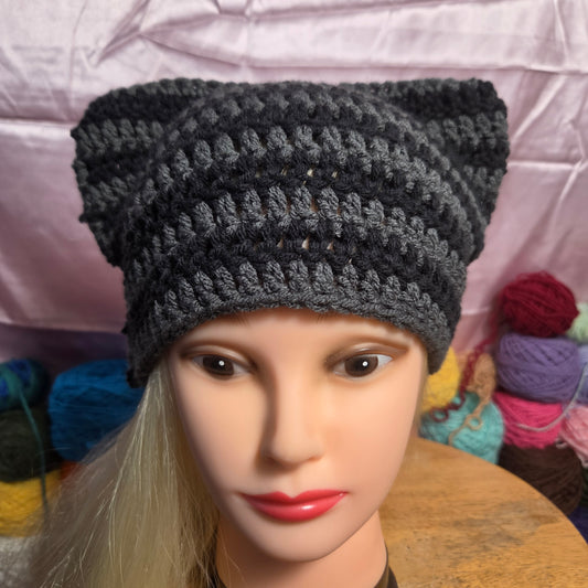 Black Crochet Cat Hat
